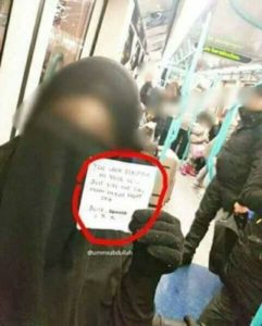Secarik Kertas, Kereta dan Muslimah Bercadar di London 1 muslimah london