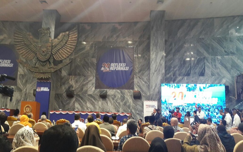 Refleksi kilas balik 20 tahun Reformasi di Gedung Nusantara 2 DPR RI, Senayan Jakarta Selatan, Senin (21/5/2018). Foto: Rhio/Islampos