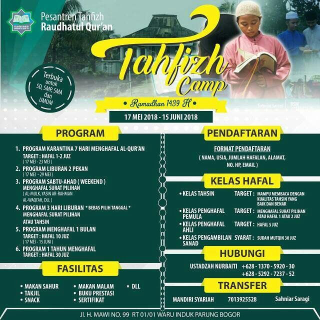 Ikuti Tahfidz Camp Qur'an Spesial Ramadhan 2 Tahfidz Camp Qur'an Spesial Ramadhan