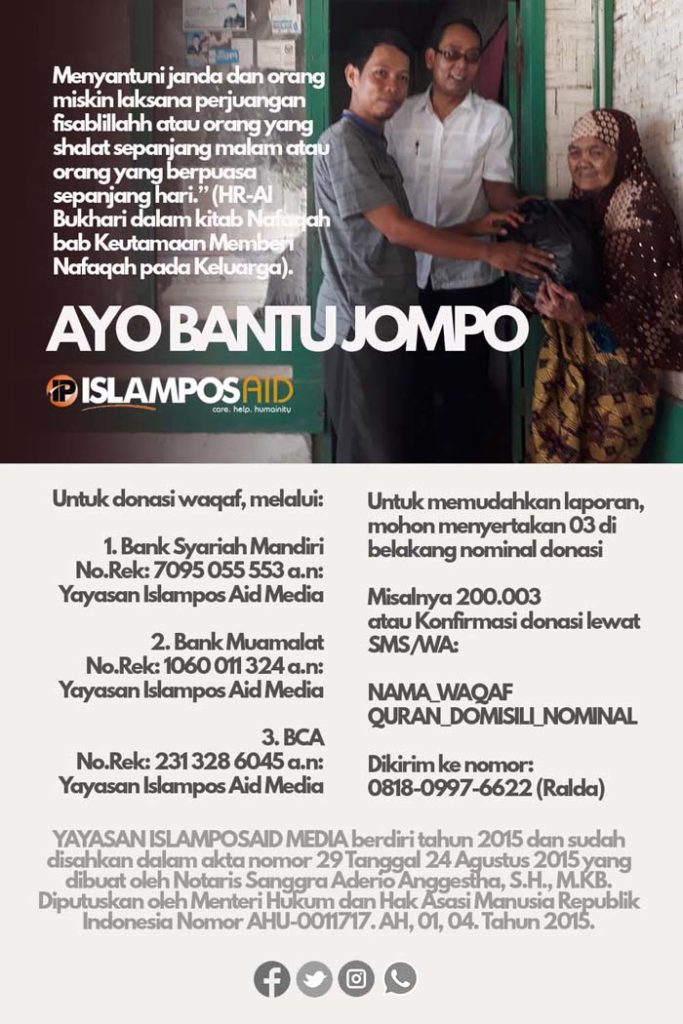 IslamposAid Kembali Salurkan 7 Paket Sembako untuk Jompo 2 laporan, program jompo