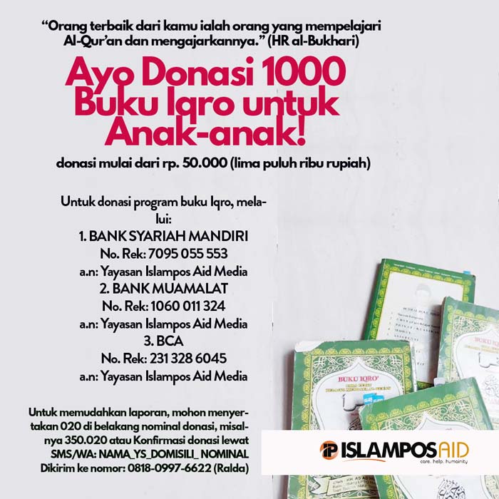 Ayo Donasi 1000 Buku Iqro untuk Anak-anak! 2 donasi buku iqro