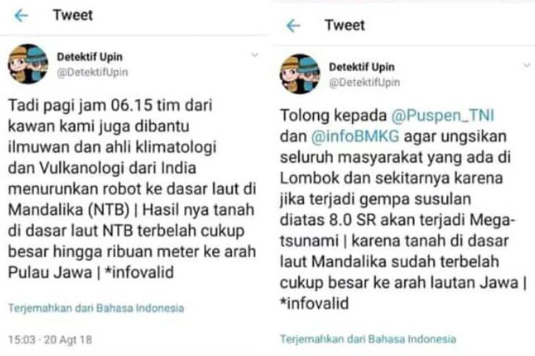 Info Lombok Akan Kena Mega Tsunami HOAX 2