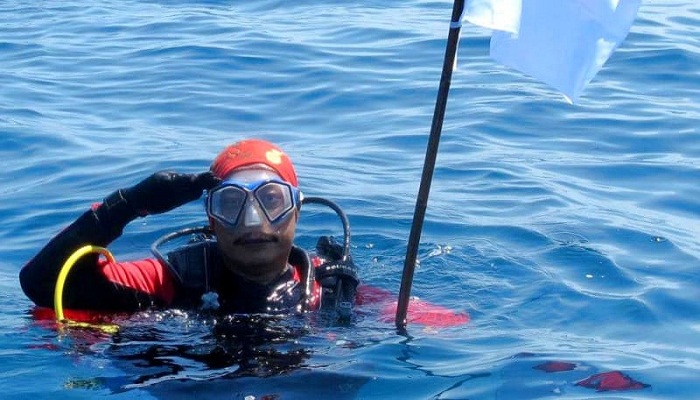 Syachrul Anto, seorang penyelam dari Indonesian Diver Rescue Team. Foto: FB Syachrul Anto