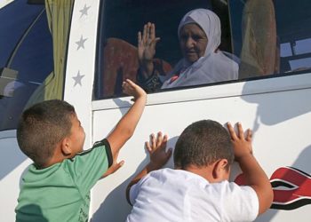 Jemaah haji Palestina berangkat ke Saudi. Foto: The National