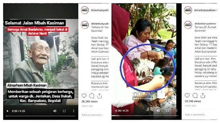 Viral kisah Mbah Karsiman yang gagal naik haji. Foto: Instagram