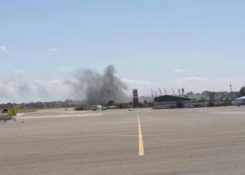 Serangan rudaldi Bandara Mitiga, Libya. Foto:  Corporate Dispatch
