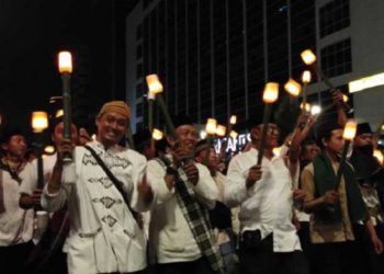 Pawai obor Jakarta Muharram Festival. Foto: Suara
