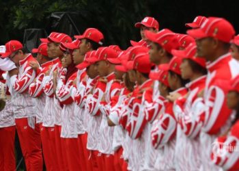 Kontingen Indonesia yang berlaga di SEA Games 2019 Filipina. Foto: Tribun