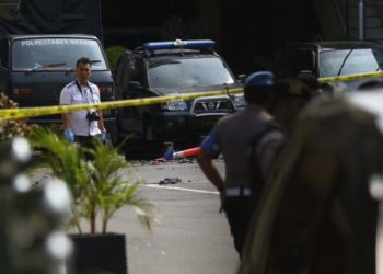 Ledakan bom guncang Polrestabes Medan, Rabu (13/11/2019) pagi. Foto: Kompas