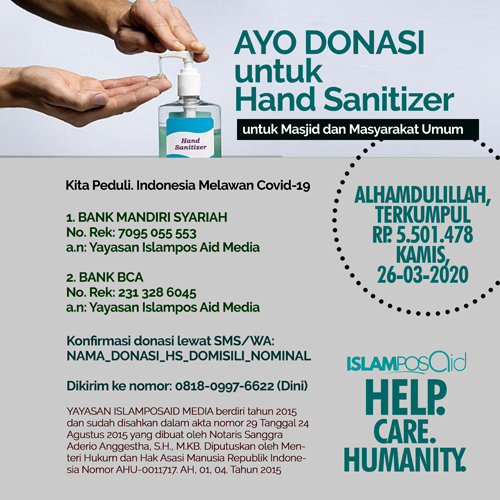 Bersama Cegah Corona, Ayo Donasi untuk Hand Sanitizer 1
