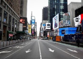 Jalanan yang sepi di New York. Foto: Tempo