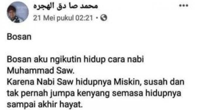 Marah kepada Pengurus Masjid, Marbot di Batam Hina Nabi di Facebook 1