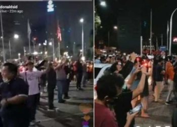 Warga berkerumun saat penutupan McDonalds Sarinah (Instagram)
