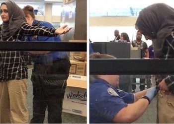 Wanita berhijab yang diperiksa di bandara Foto: dok. Instagram