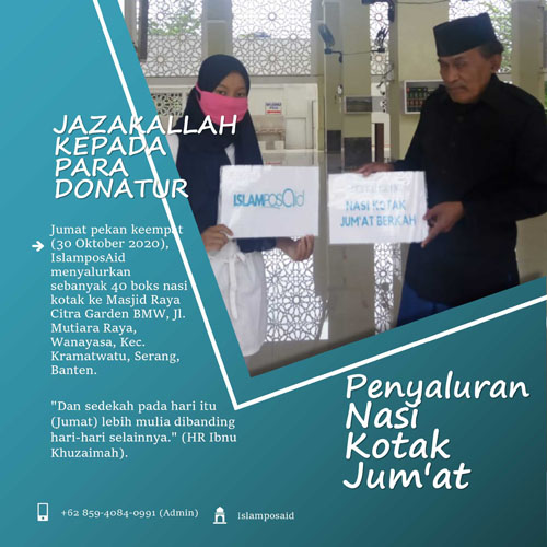 Pekan Keempat Oktober, IslamposAid Salurkan 40 Nasi Kotak Jumat ke Masjid Citra Raya, Banten 2