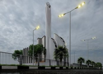 Desain Masjid Syeikh Ajlin. Foto: Fokus Jabar