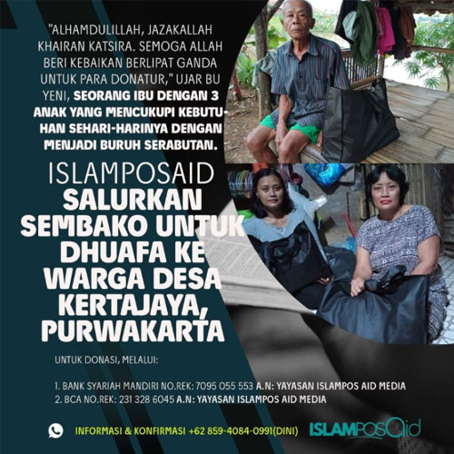 Islamposaid Salurkan Sembako untuk Dhuafa ke Warga Desa Kertajaya, Purwakarta 1