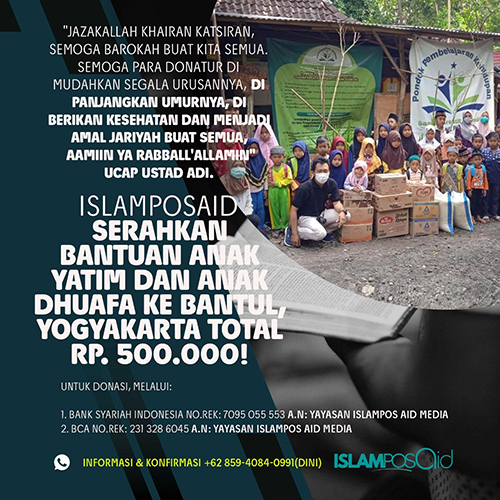 IslamposAid Serahkan Bantuan Anak Yatim dan Anak Dhuafa ke Bantul, Yogyakarta Total Rp500.000 1