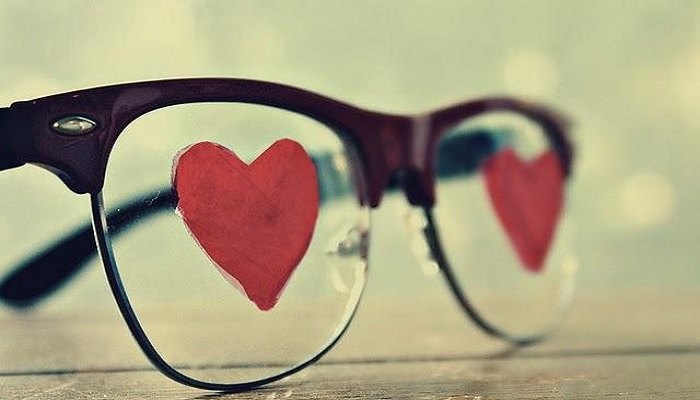 kacamata, cinta, hati