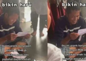 Viral prank surat PHK ternyata hadiah umrah sekeluarga. (Foto: TikTok @alfichanel75)